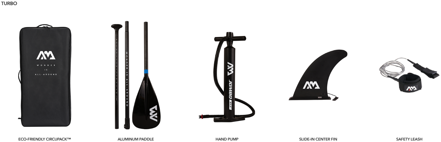 AMgo Turbo Paddleboard with BlueDrive S Power Fin Water Propulsion Device - Includes Aluminum Paddle and Safety Leash