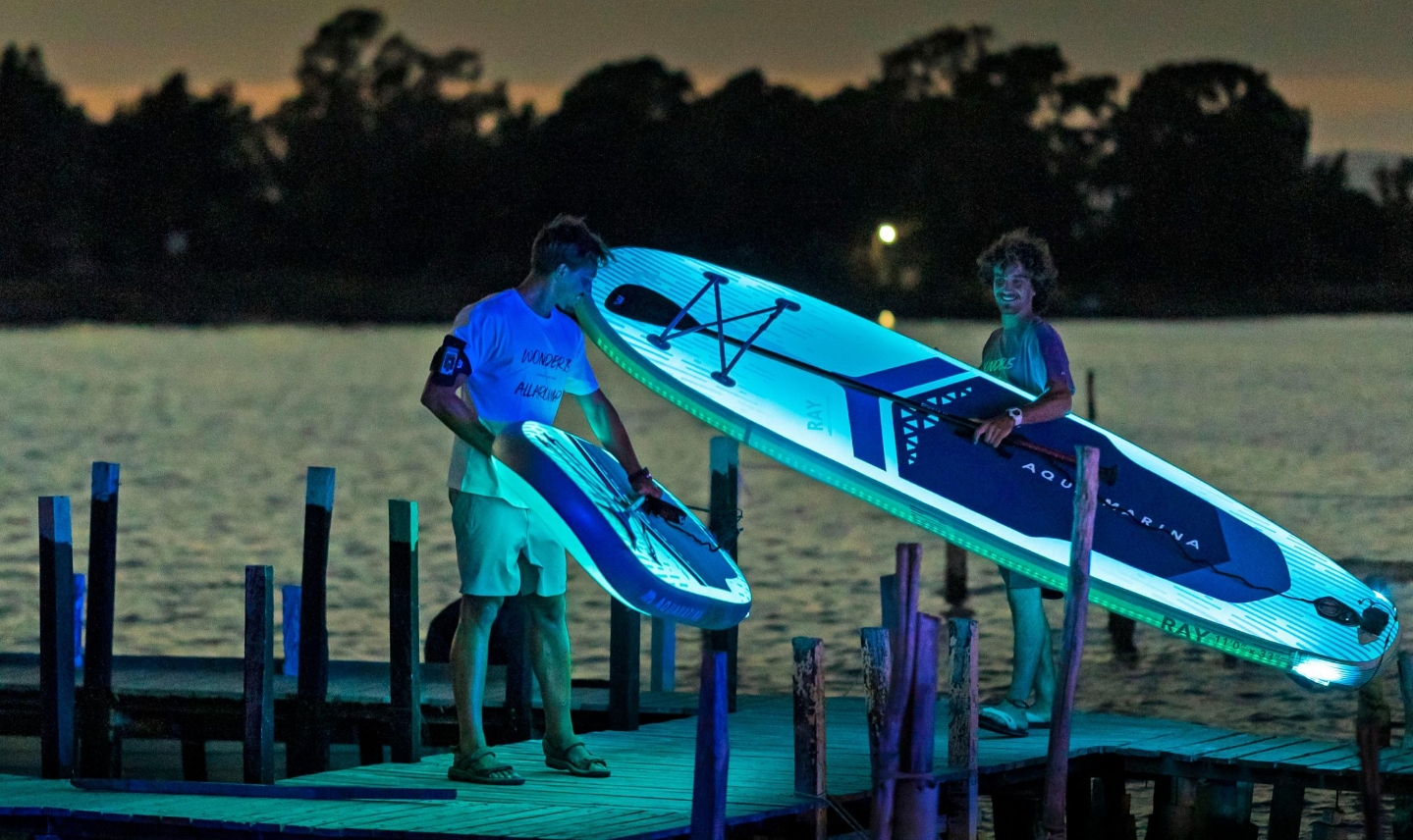 Aqua Marina Blaze Glowing Paddle Board with 7 Color Options - Includes Paddle