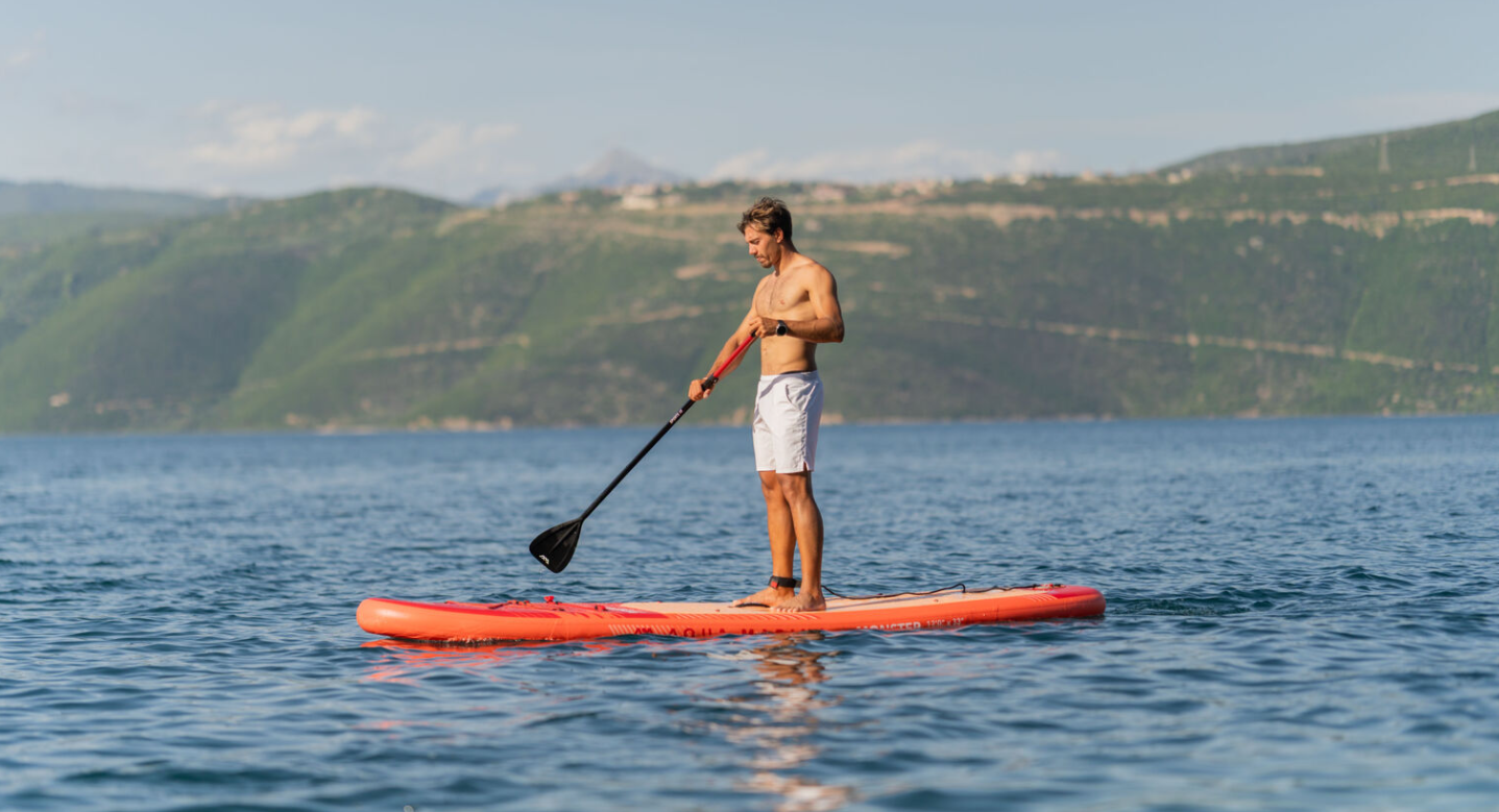 Aqua Marina Monster 12' Paddle Board - SUP with Aluminum SPORTS III Paddle and Safety Leash