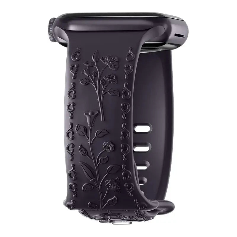 Apple Watch Silicone Band - Floral Engraved - Stylish Design