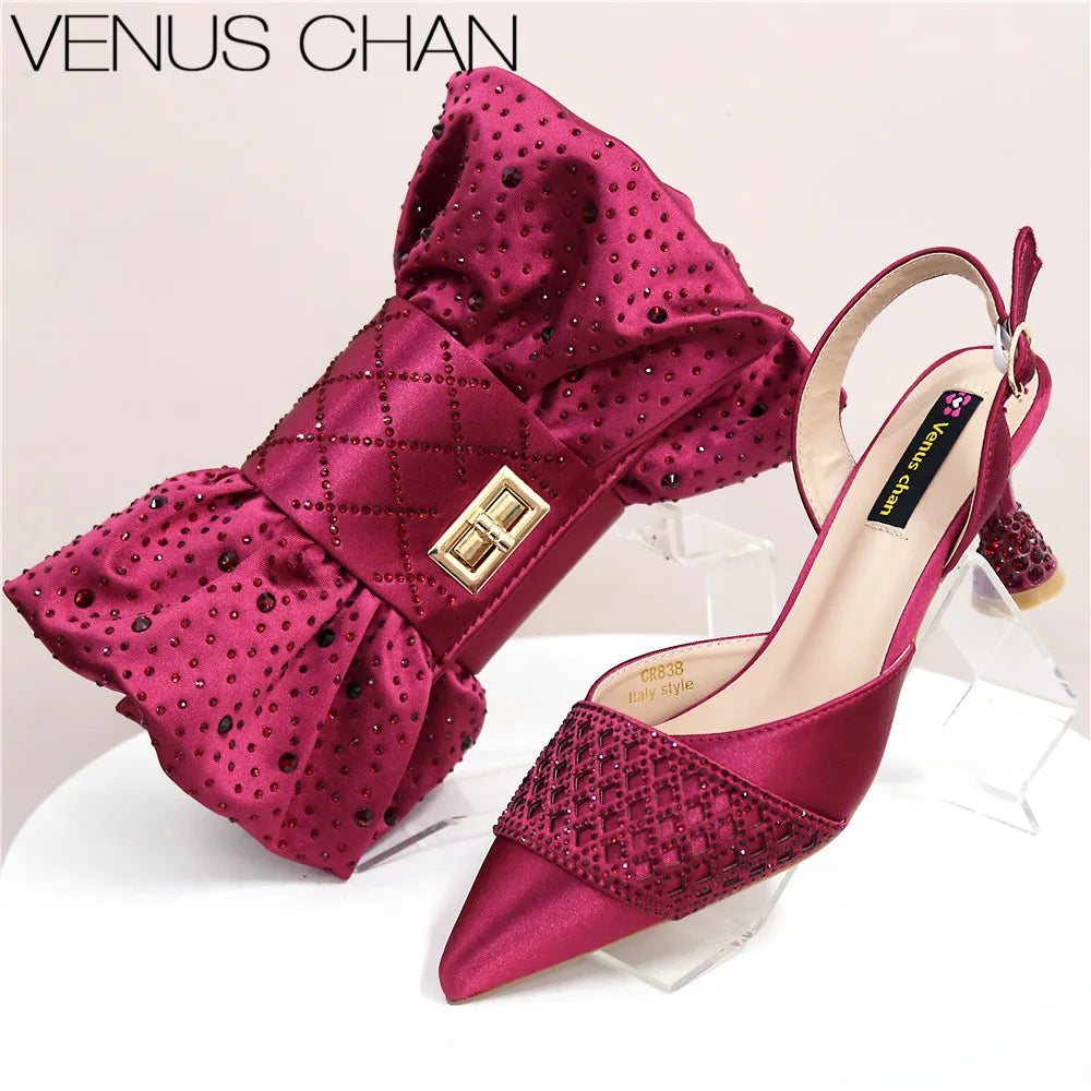 Latest Women Italian Shoes and Matching Bags TE342