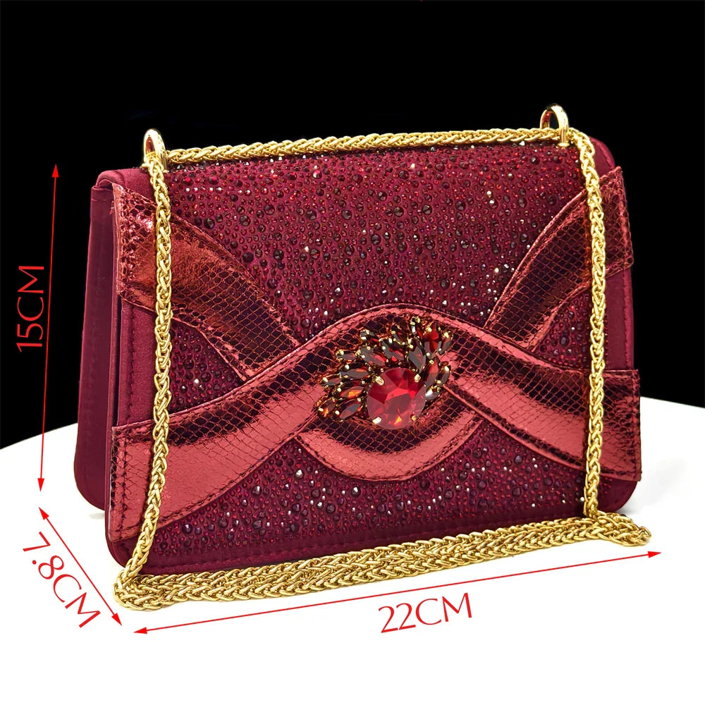 Elegant Women's Peep-Toe Heels and Matching Bag Set EDS40