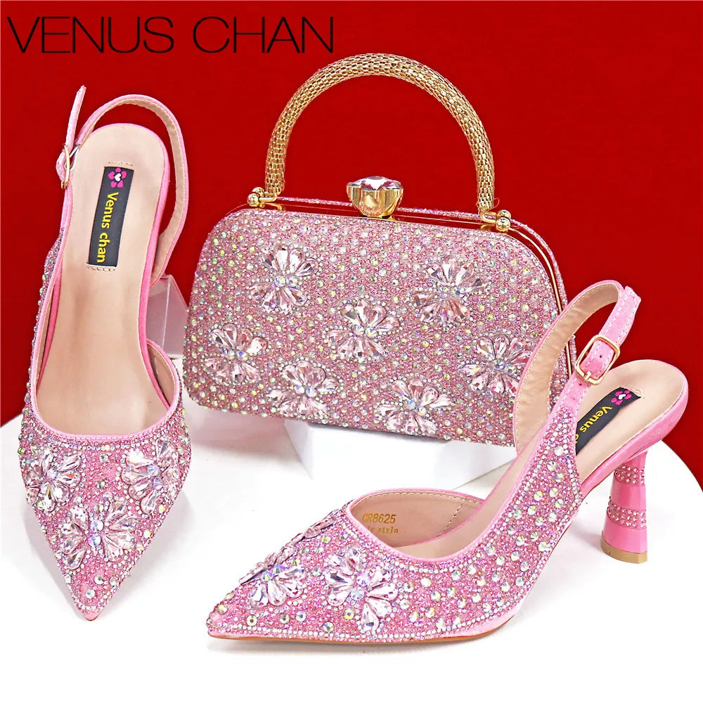 Luxury Handmade Shoes and Clutch Bag Set for Women FGR43