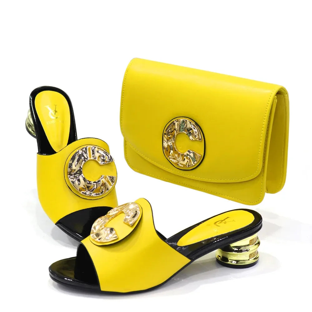 Latest Fashion African Shoes and Bags Set GH564