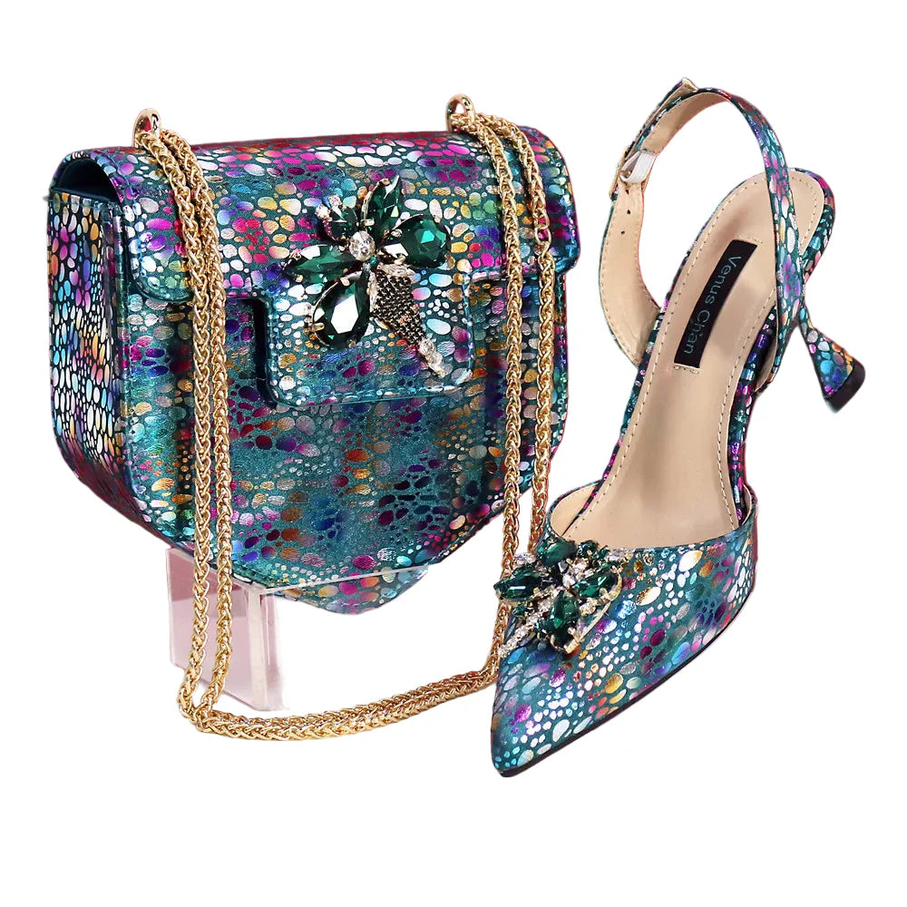 New Ladies Heels And Matching Bag Set NBG54