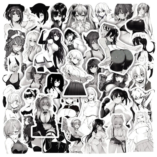 10/30/50/100pcs Anime Sexy Hentai Girl Waifu Stickers Skateboard Laptop Phone Computer Bike Car Guitar Cool Waterproof Sticker
