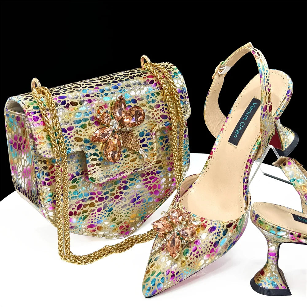 Italian Fuchsia Shoes And Bag Sets HDF1-7