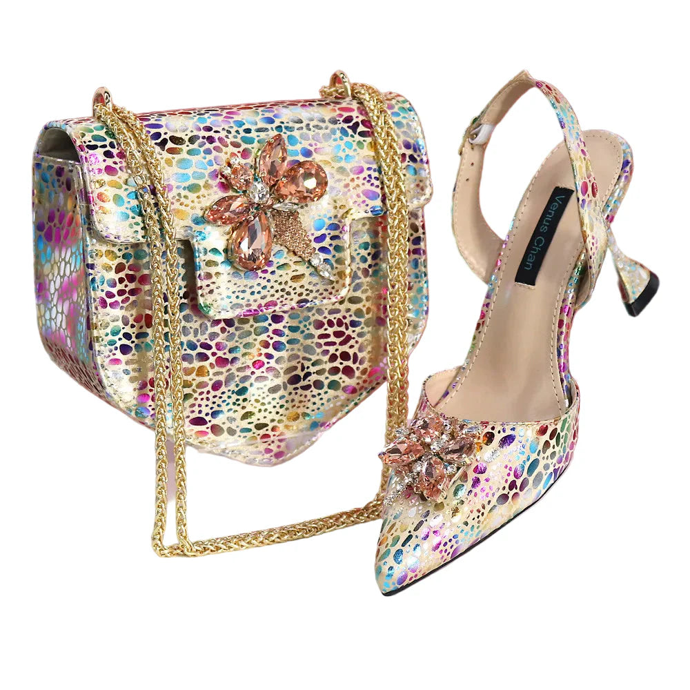 New Ladies Heels And Matching Bag Set NBG54