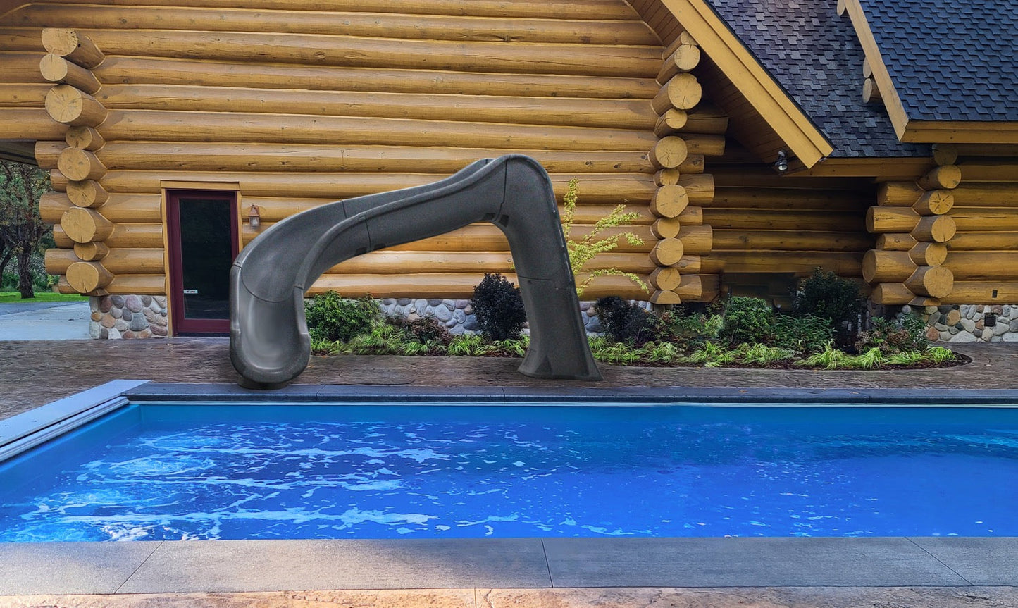 Global Pool Products Side Winder Curved Pool Slide