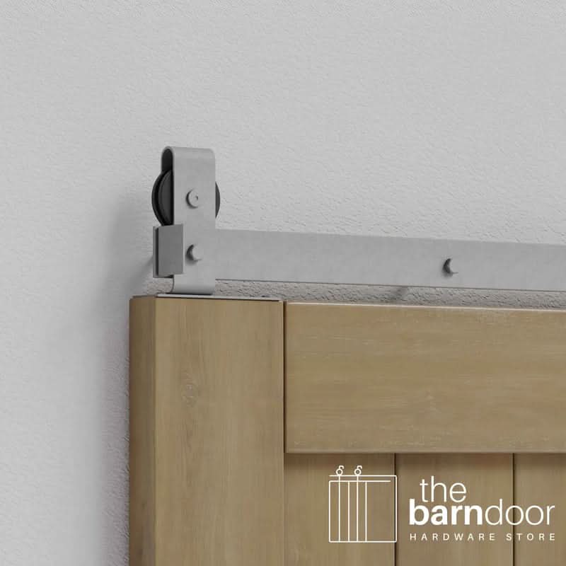 Modern J Top Mount Bifold Barn Door Hardware Kit | 8 Door Biparting