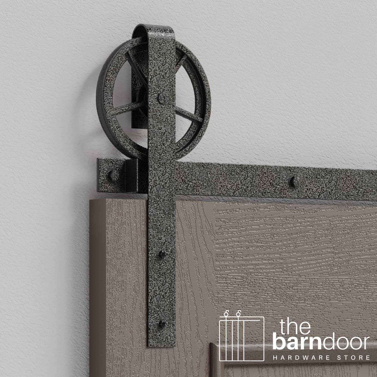 Wagon Wheel Heavy Duty Sliding Barn Door Hardware Kit