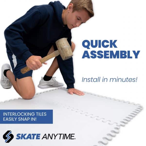Skate Anytime All-Star 20′ x 30′ Synthetic Ice Rink for Hockey