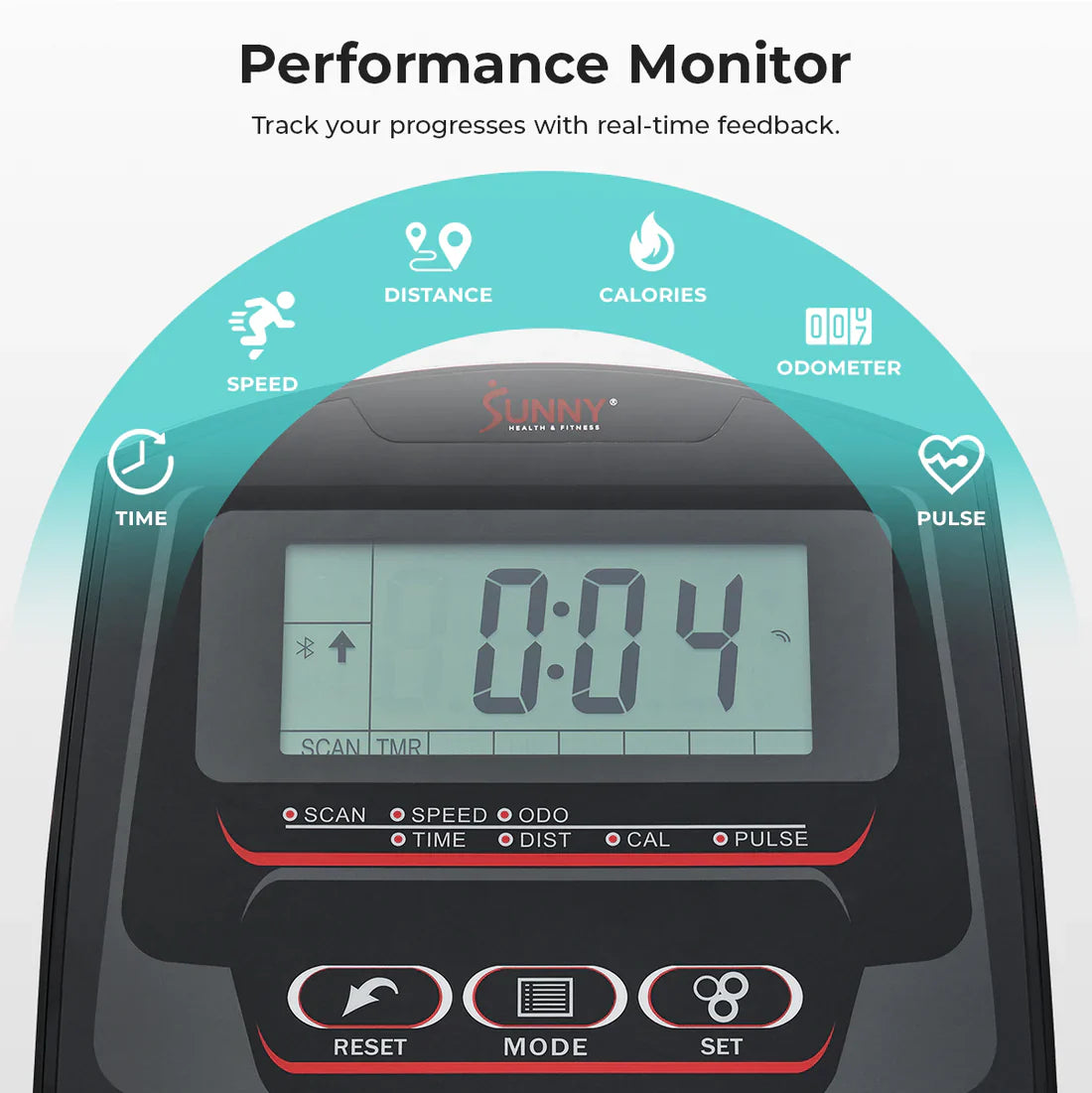 Smart Heavy-Duty Elliptical Training Machine by Sunny Health & Fitness