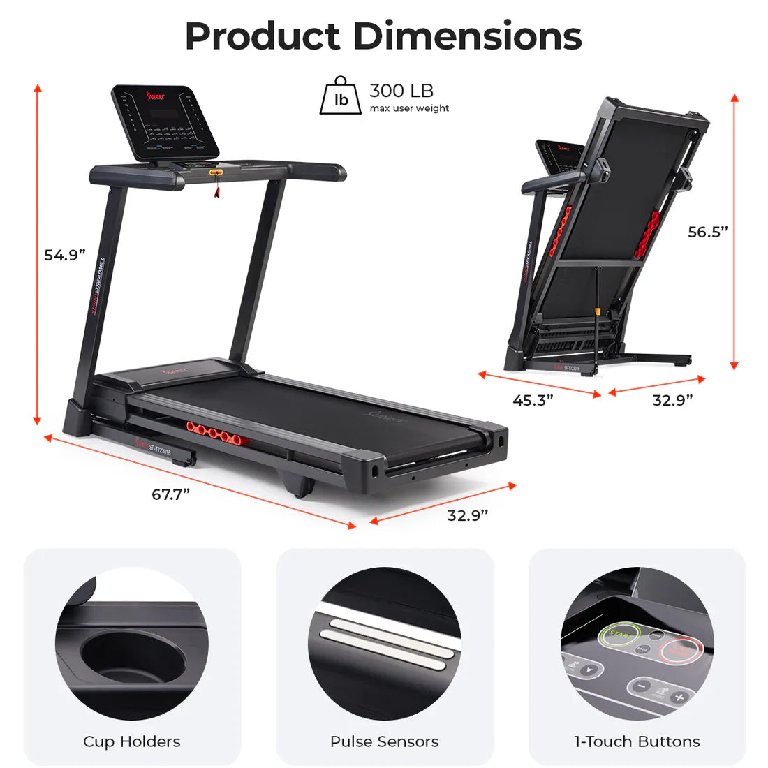 Advanced Heavy Duty Auto Incline Smart Treadmill by Sunny Health & Fitness