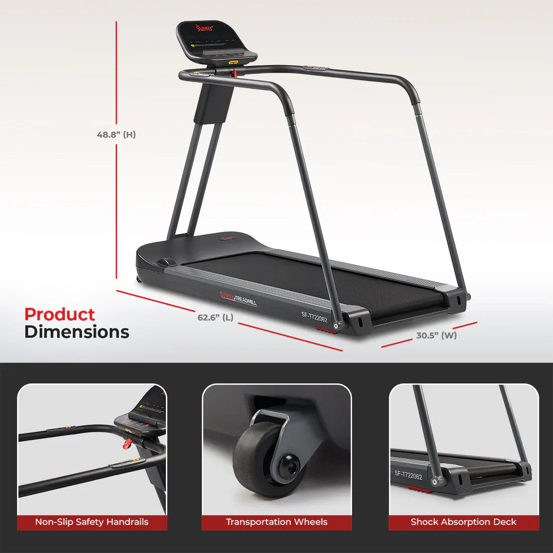 Smart Motorized Treadmill by Sunny Health & Fitness