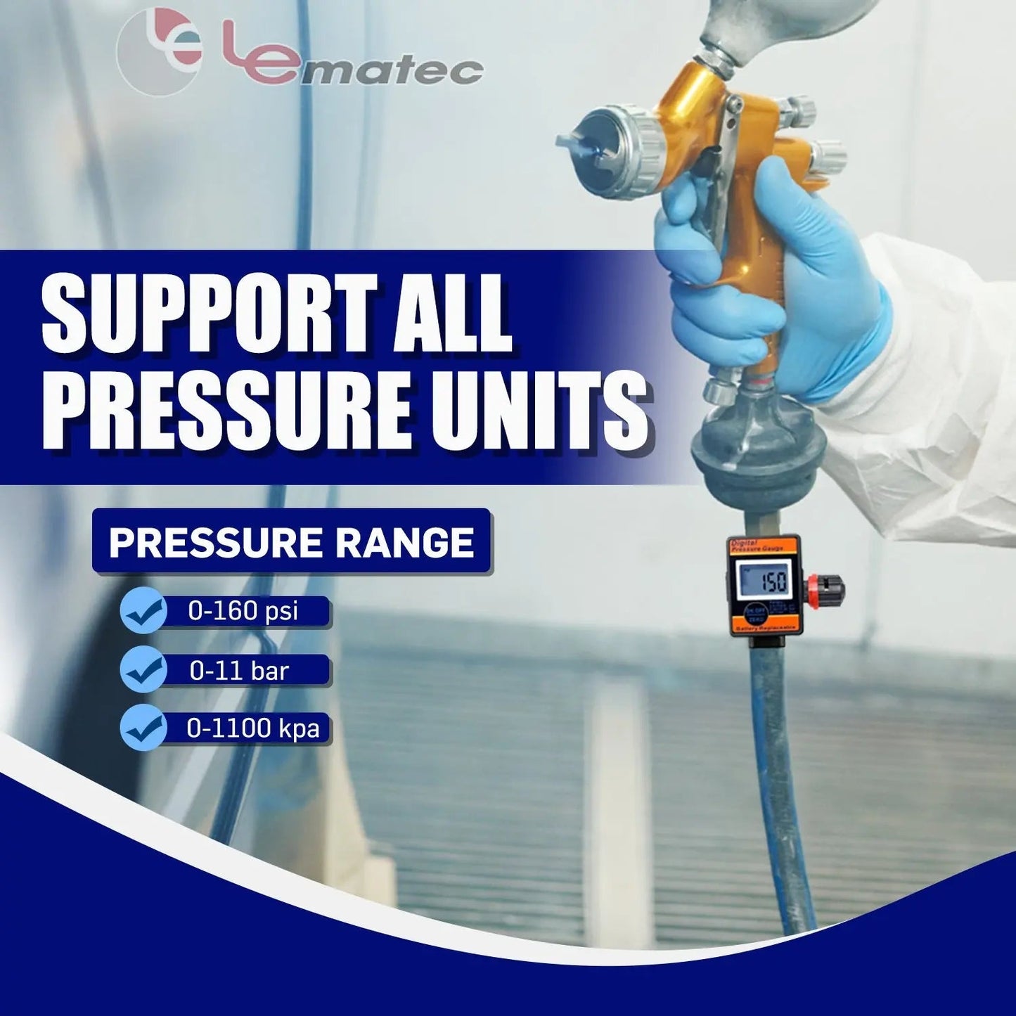 Digital Air Pressure Regulator with LCD Display - Professional 150 PSI Multi-Unit Control (DAR03B)