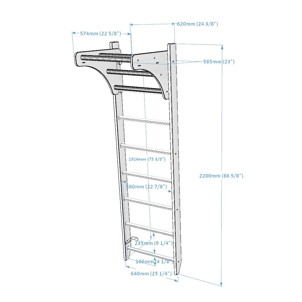 BenchK 111 Gymnastic Swedish Ladder - Wooden Wall Bars