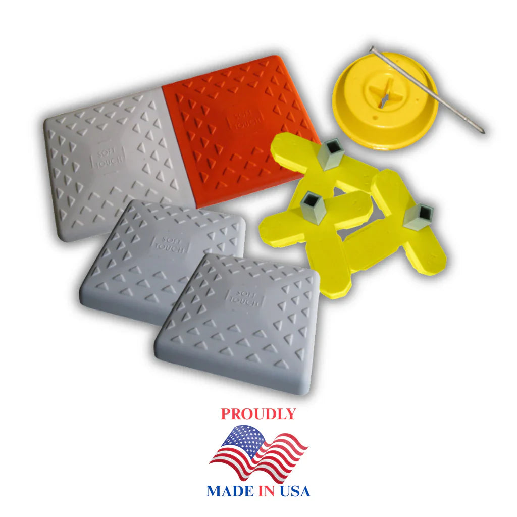 Soft Touch Set of 14" Convertible Base Covers Including Double First Base and All Necessary Hardware