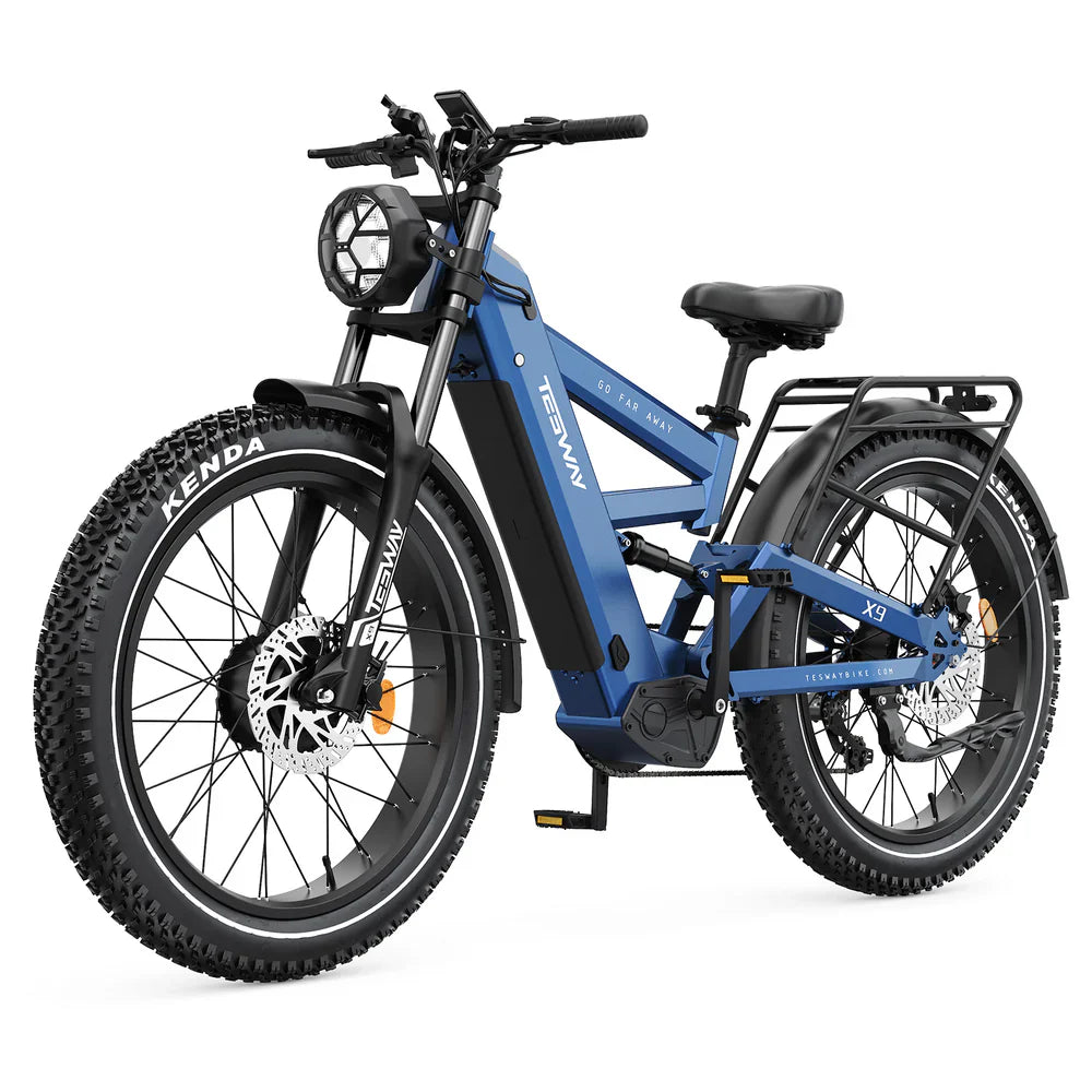 Tesway X9 AWD Electric Mountain Bike with Rear Rack 4000W Dual Motors