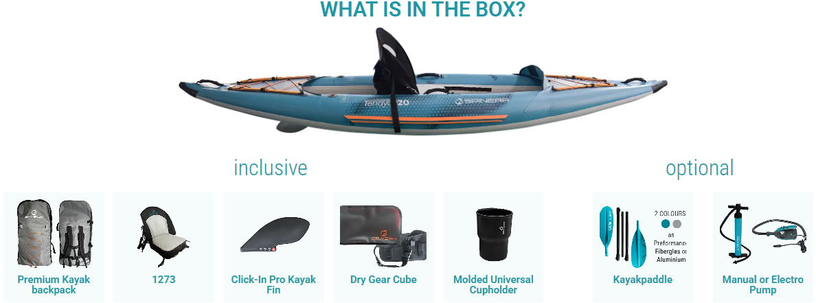 Spinera Tenaya 120 Solo Inflatable Kayak [12 ft x 35.5 in]
