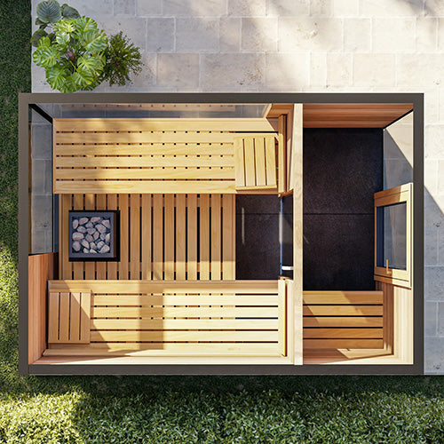 ThermaSol Ombra Sauna Cabin - Fully Assembled Outdoor Sauna