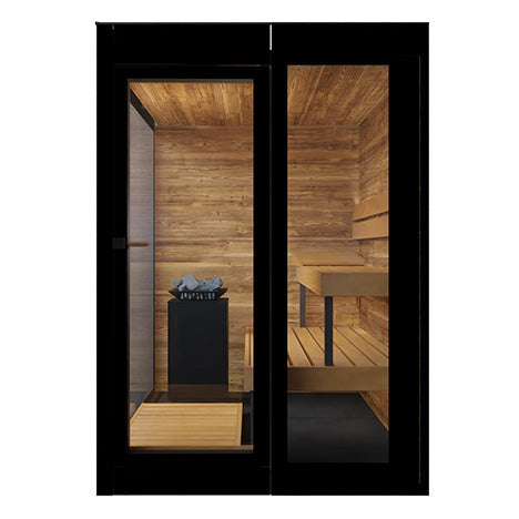 ThermaSol Vera Sauna Cabin - Fully Assembled Tinted Parsol Glass Outdoor Sauna