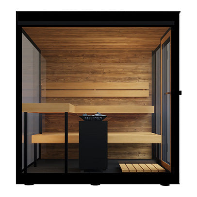 ThermaSol Vue Sauna Cabin - Fully Assembled Mirrored Glass Outdoor Sauna