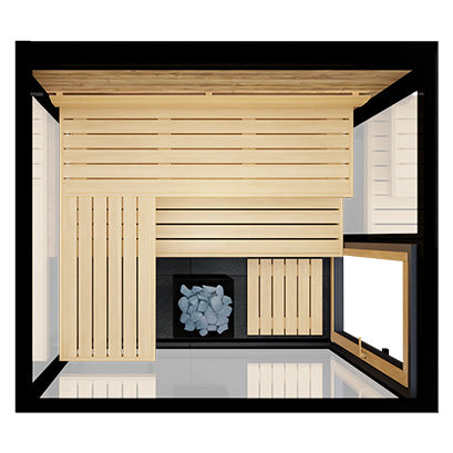 ThermaSol Vue Sauna Cabin - Fully Assembled Mirrored Glass Outdoor Sauna