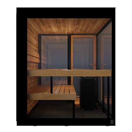ThermaSol Vue Sauna Cabin - Fully Assembled Mirrored Glass Outdoor Sauna