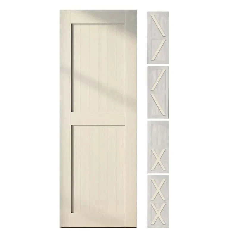 Classic Single Bypass 2 Door Barn Door Kit | Black Hardware