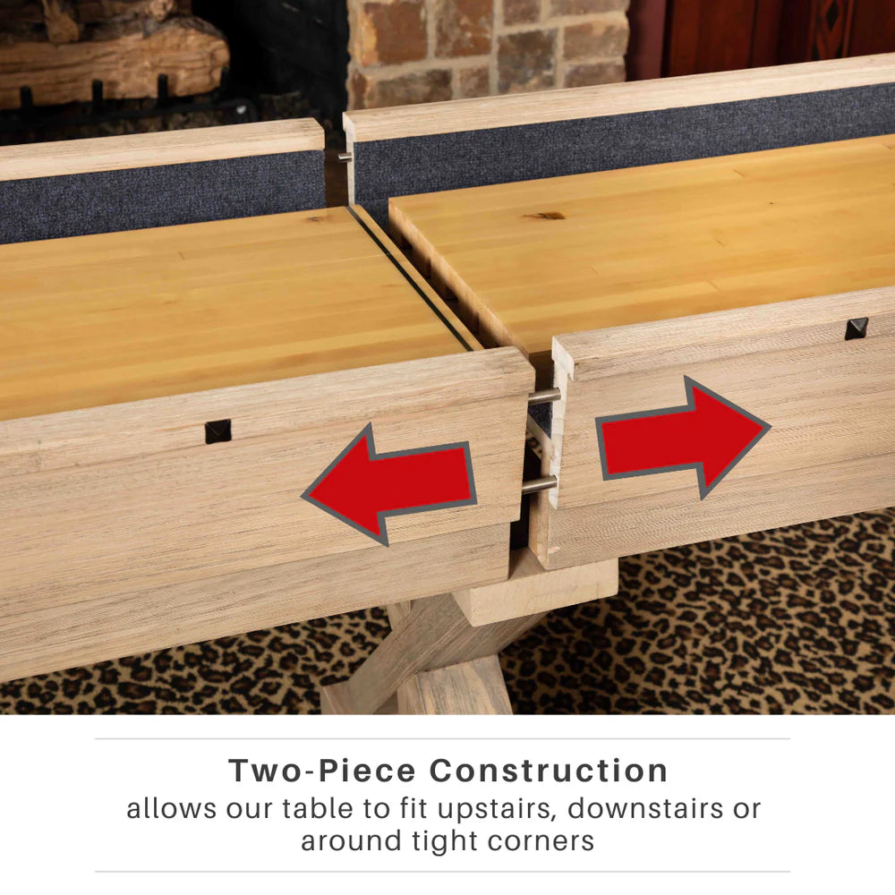 "The Rockford" 2-Piece 12′ Upstairs/Downstairs Shuffleboard Table