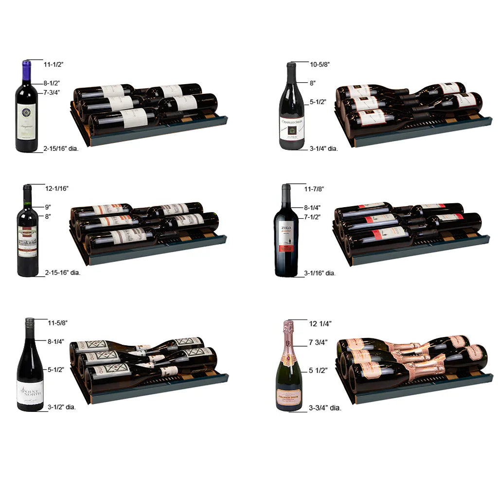 Allavino Reserva Series 67 Bottle 71" Tall Single Zone Black Shallow Wine Cooler Refrigerator Console