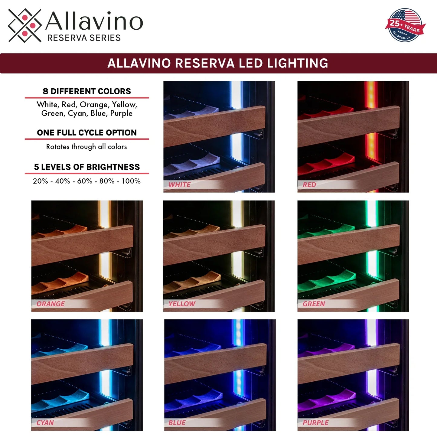 Allavino 119 Bottle 55" Tall Stainless Steel Wine Refrigerator