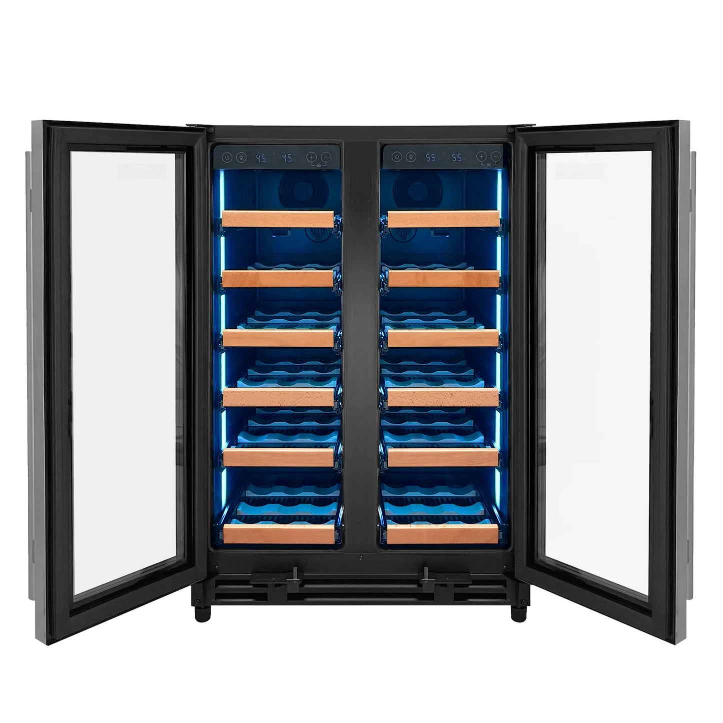 Allavino Reserva Series 36 Bottle Dual Zone Wine Refrigerator with Stainless Steel French Doors