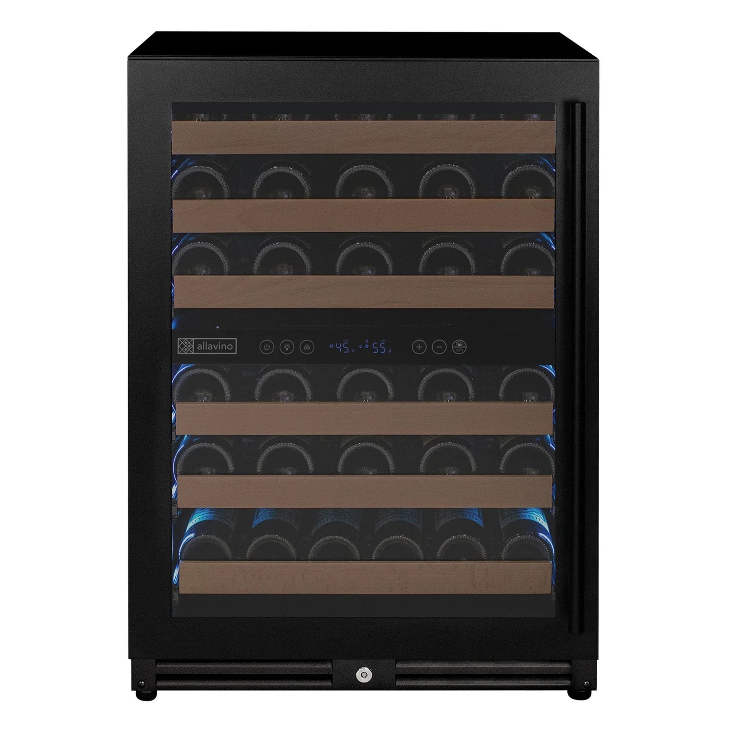 Allavino Reserva Series 56 Bottle Built-in Luxury Wine Refrigerator with Black Door