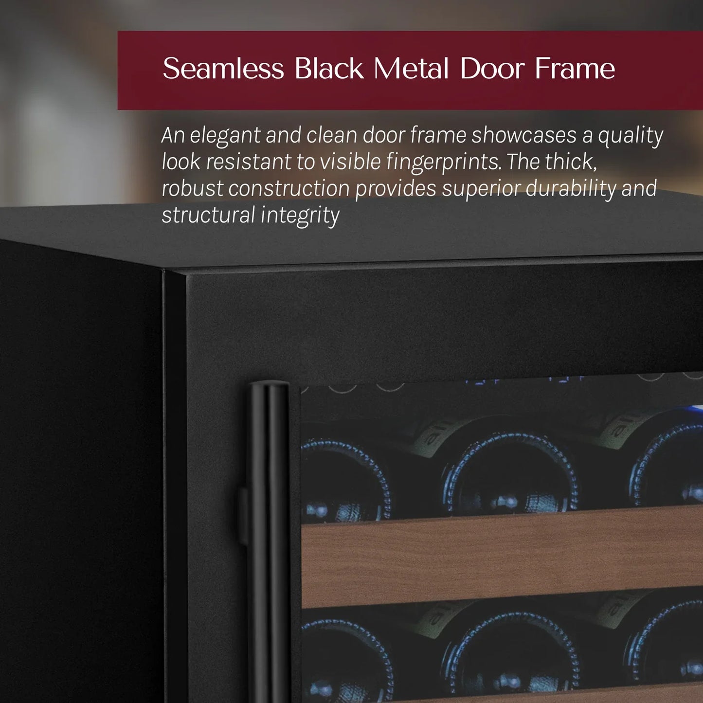 Allavino Reserva Series 56 Bottle Built-in Luxury Wine Refrigerator with Black Door