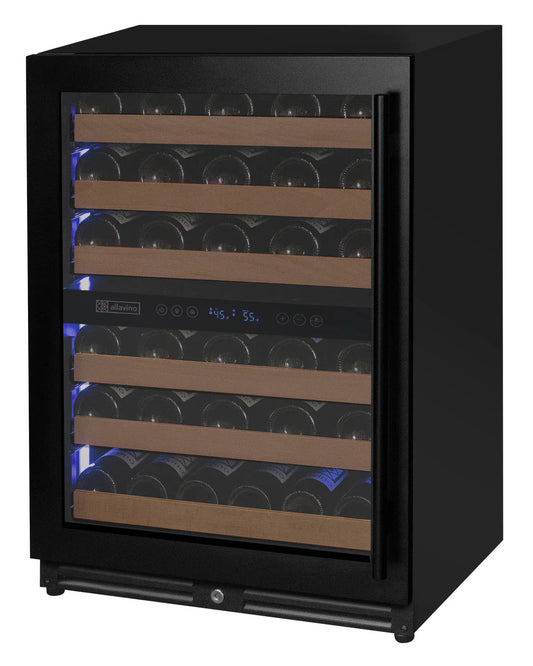 Allavino Reserva Series 56 Bottle Built-in Luxury Wine Refrigerator with Black Door