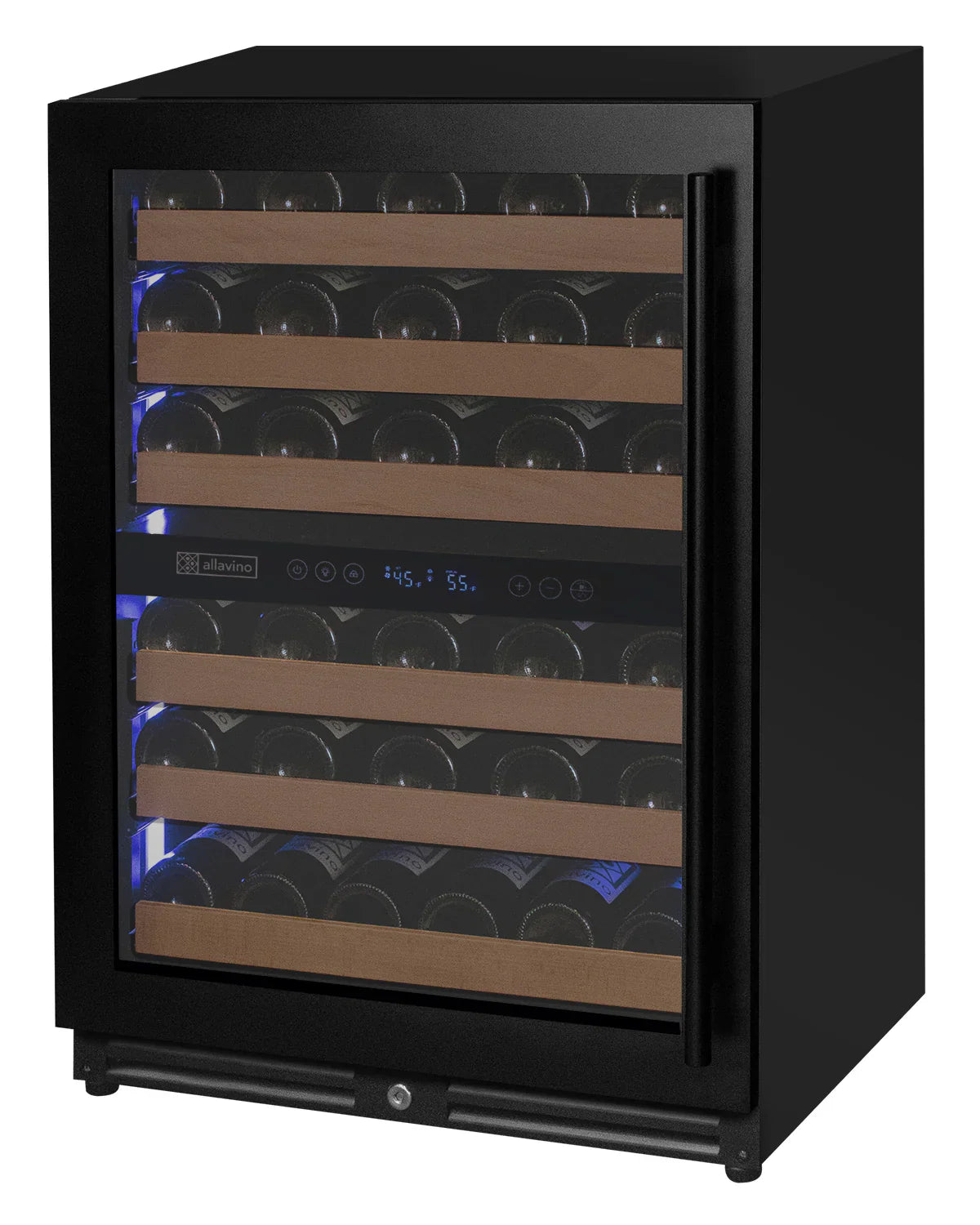 Allavino Reserva Series 56 Bottle Built-in Luxury Wine Refrigerator with Black Door