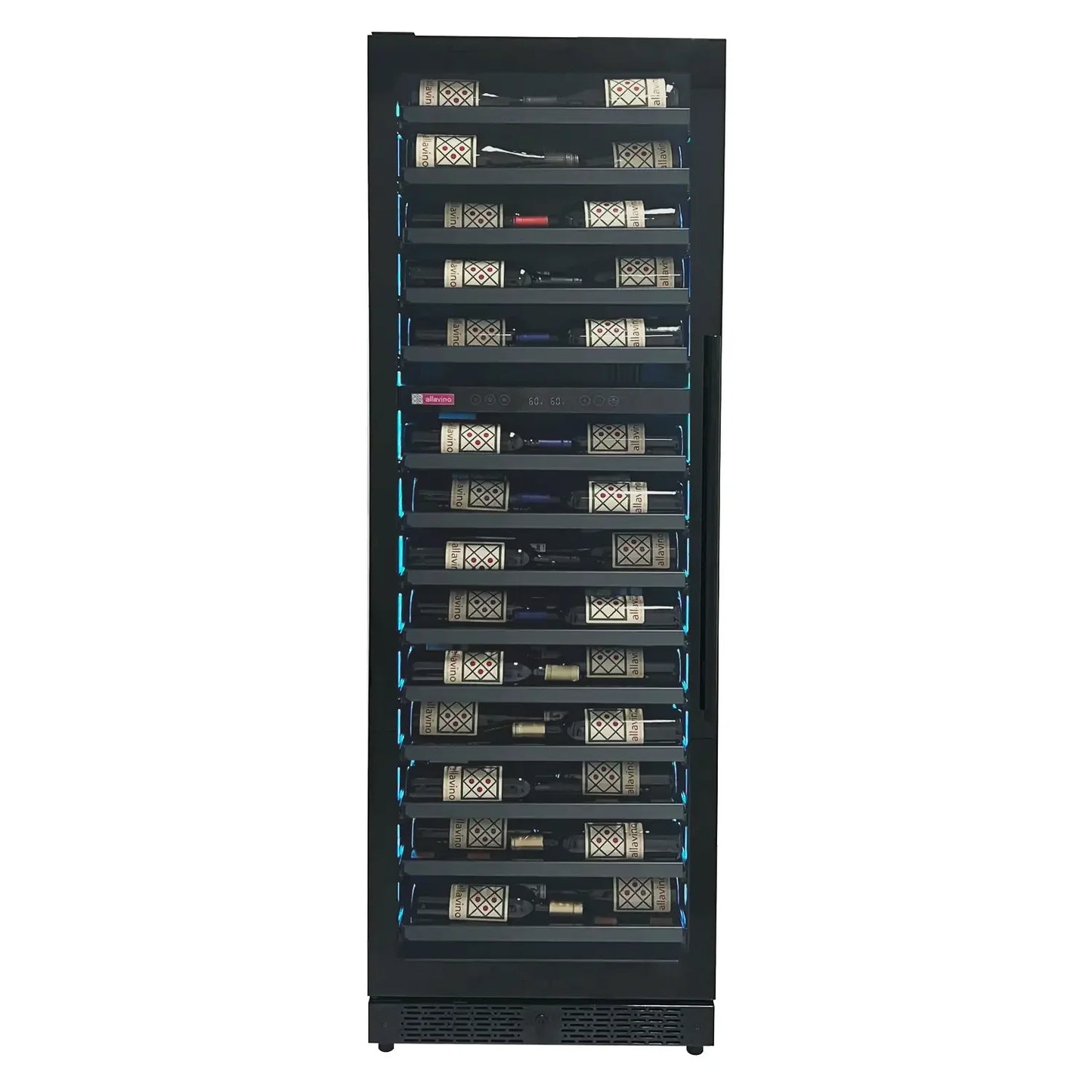 Allavino Reserva Series 67 Bottle 71" Tall Dual Zone Black Shallow Wine Cooler Refrigerator Console