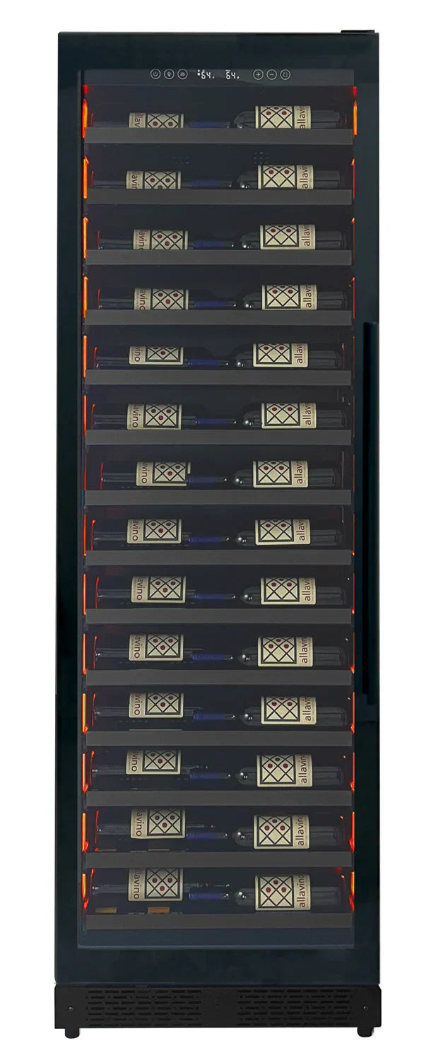 Allavino Reserva Series 67 Bottle 71" Tall Single Zone Black Shallow Wine Cooler Refrigerator Console