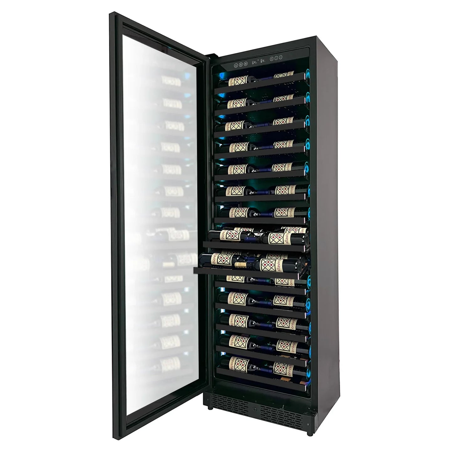 Allavino Reserva Series 67 Bottle 71" Tall Single Zone Black Shallow Wine Cooler Refrigerator Console