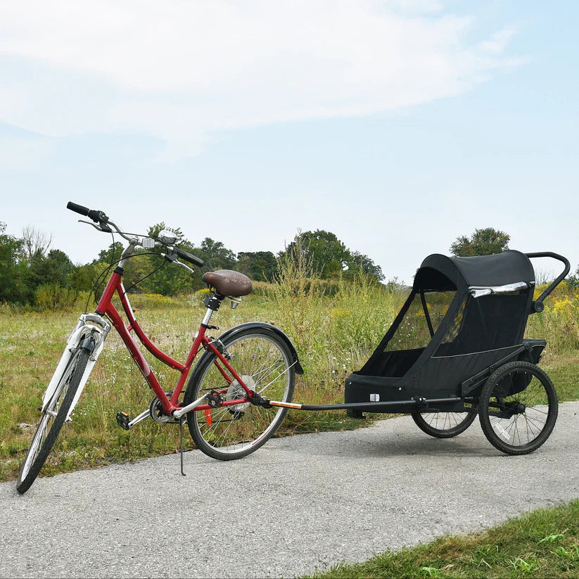 Wike Premium Suspension Bike Trailer – Black - Includes Stroller & Jogger Kit