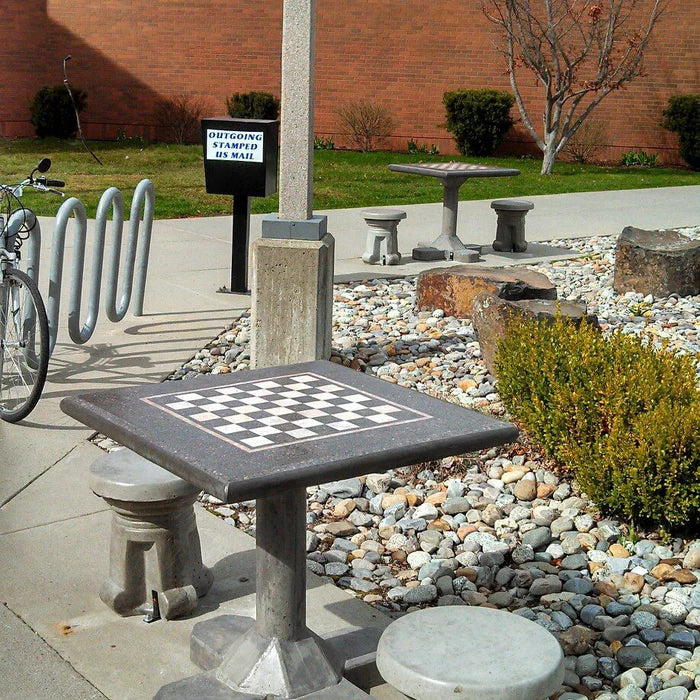 Stone Age Genius Concrete Outdoor Chess Table Freestanding