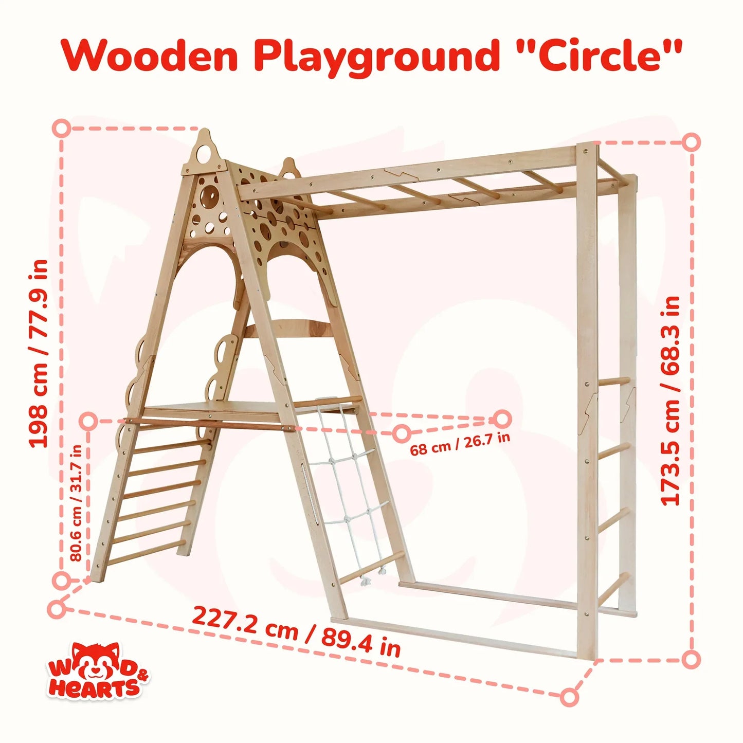 Kid Climbing Structure by Wood and Hearts