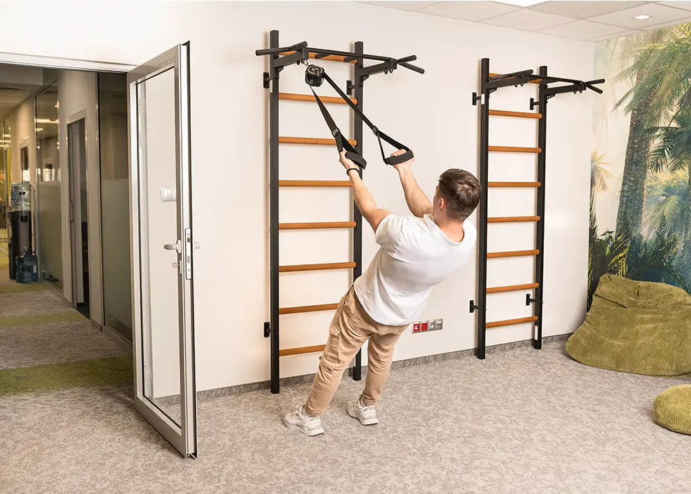 BenchK 221 Gymnastic Wall Bars with Ring and Swing Accessories