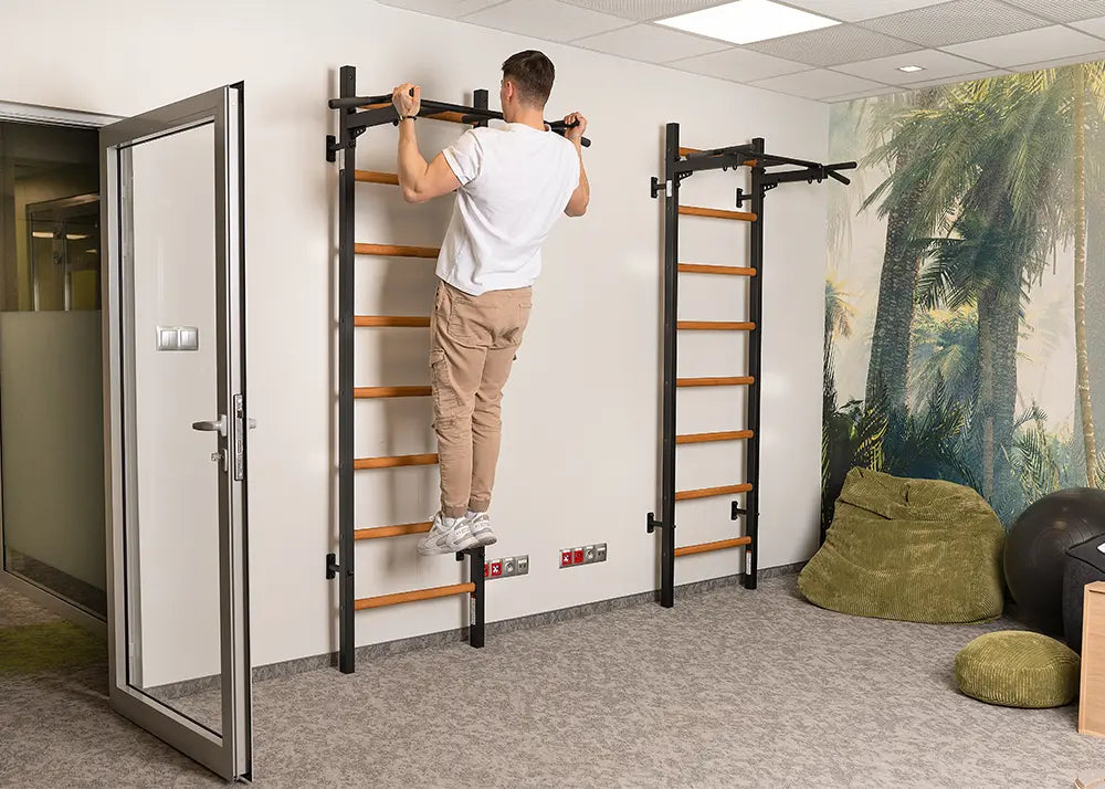 BenchK 221 Gymnastic Wall Bars with Ring and Swing Accessories