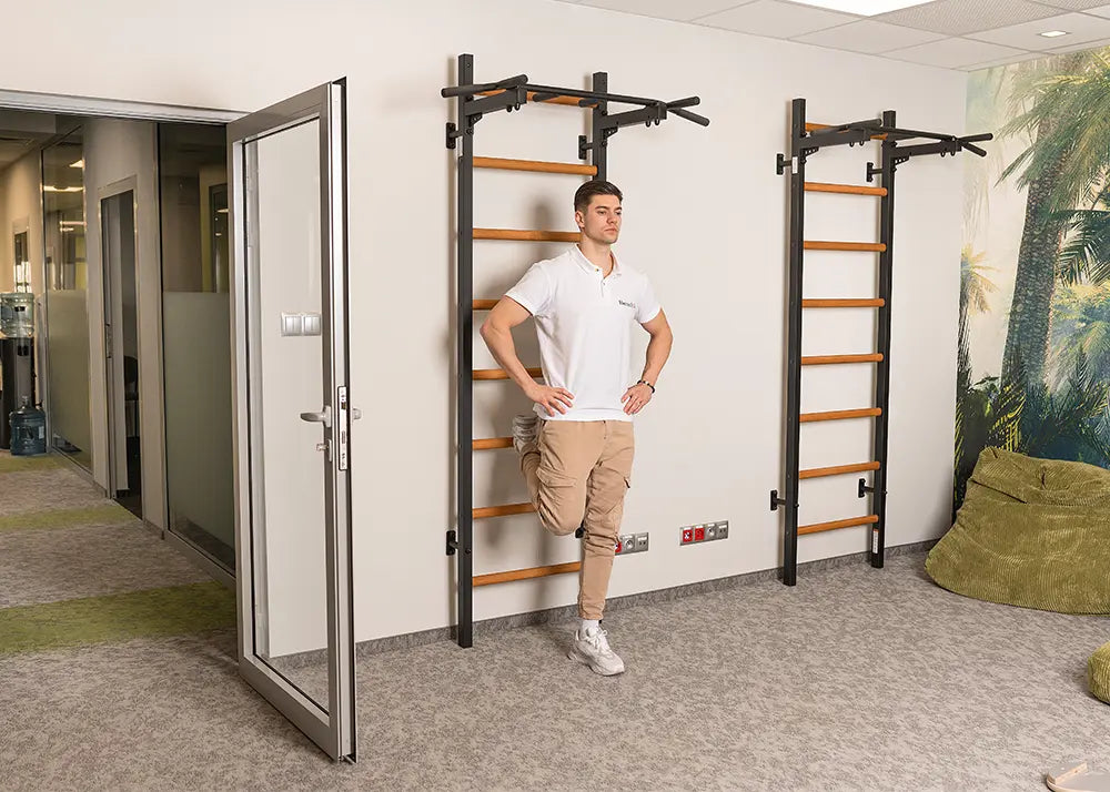 BenchK 221 Gymnastic Wall Bars with Ring and Swing Accessories