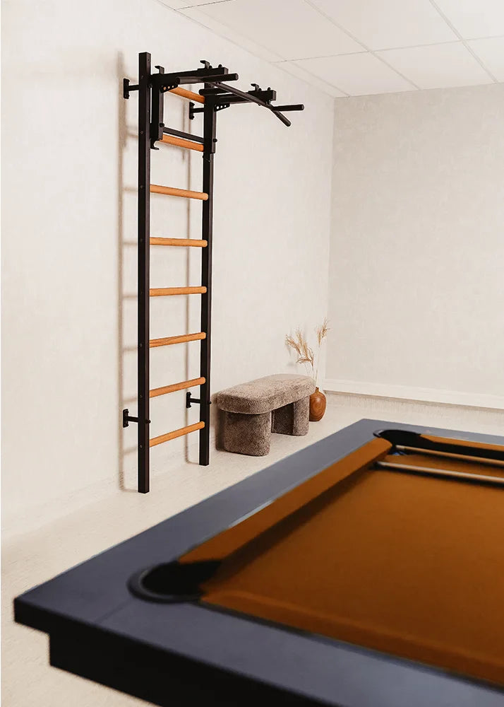 BenchK 231 Gymnastic Wall Bars with Convertible Pull-up Bar / Barbell Holder