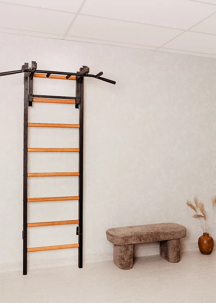 BenchK 231 Gymnastic Wall Bars with Convertible Pull-up Bar / Barbell Holder