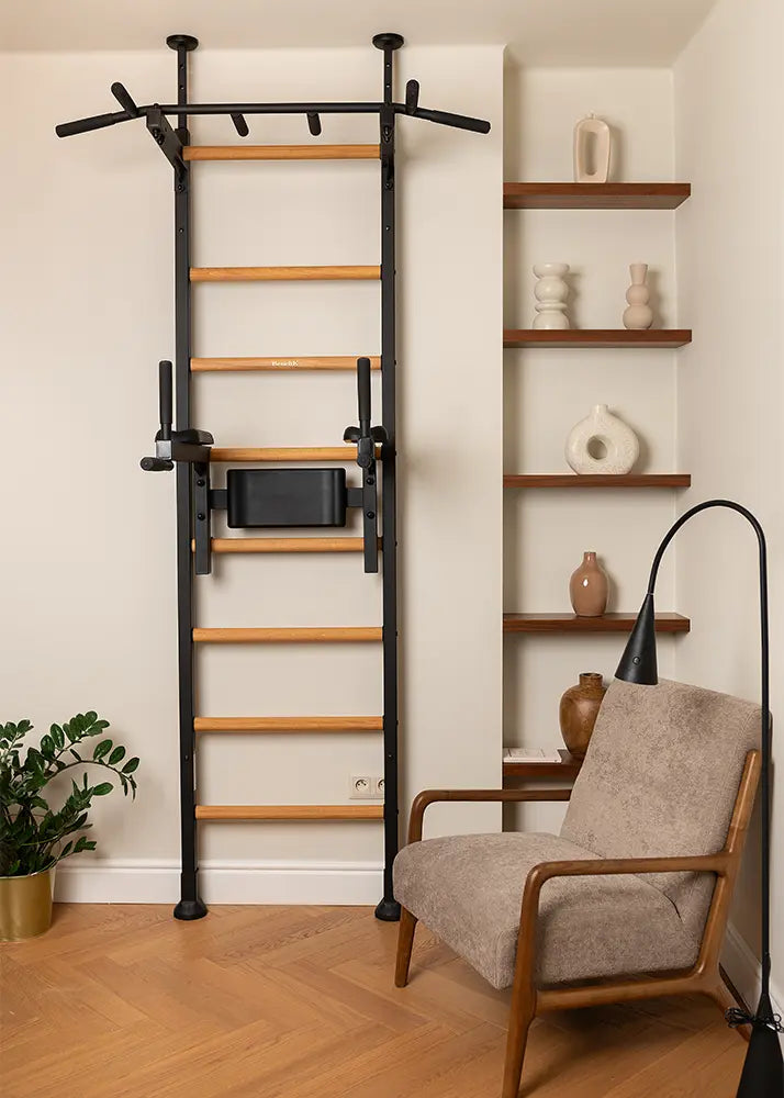 BenchK 522 Gymnastics Wall Bars with Dip Station and Pull-Up Bar